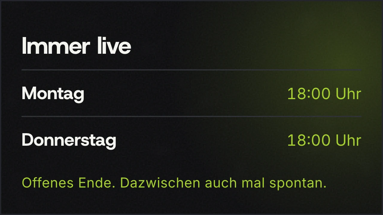 Twitch-Panel Sendeplan