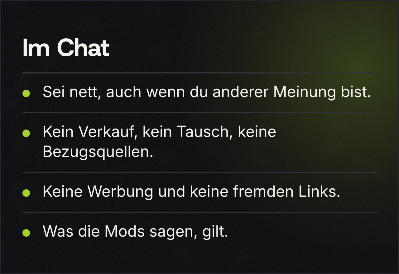 Twitch-Panel Chatregeln