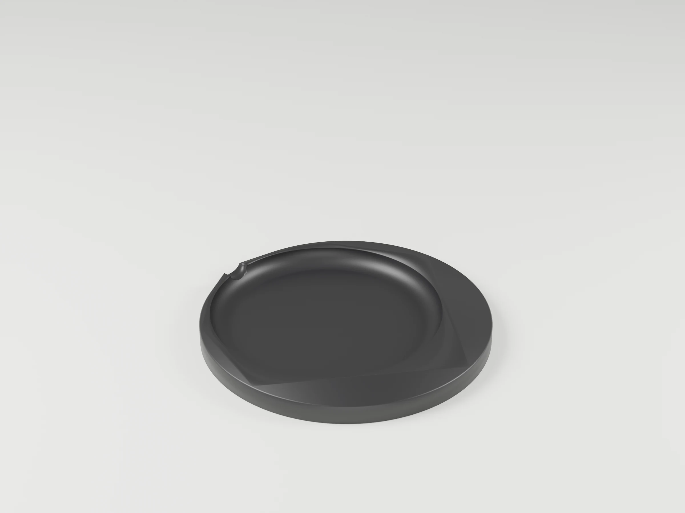 Tray: von oben das Zeichen, die Schale als Viertelkreis