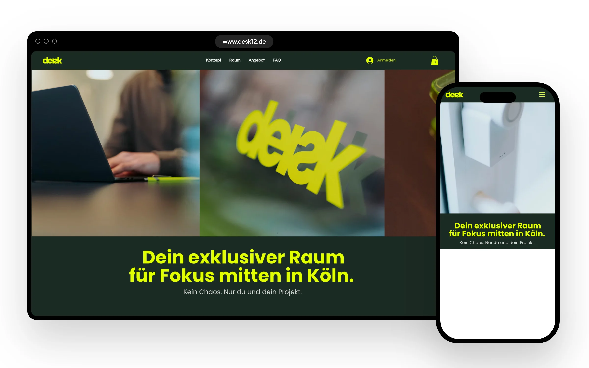 Mockup der Website Desk12