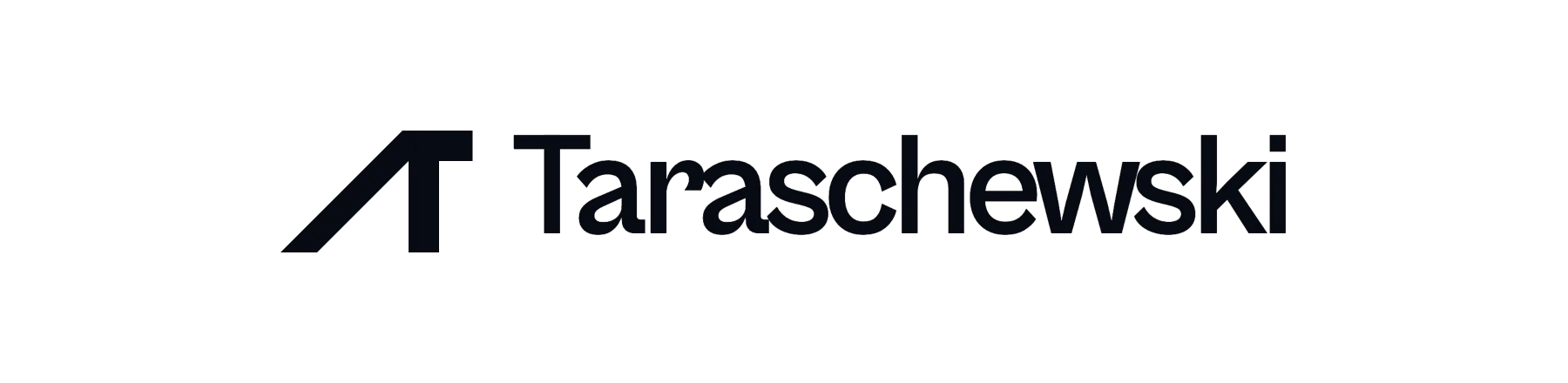 Logo Taraschewski: Zeichen „Gleis“ und Wortmarke