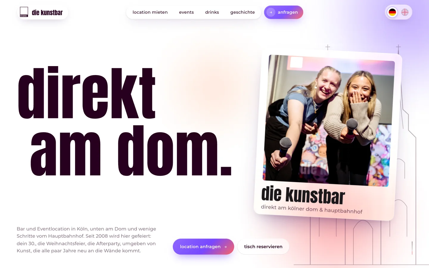 Startseite der Website die kunstbar (diekunstbar.de)