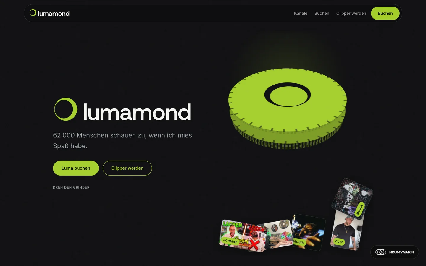 Startseite der Website LUMAMOND (lumamond.de)